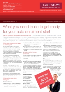 What you need to do to get ready for your auto enrolment start - Summer 2014